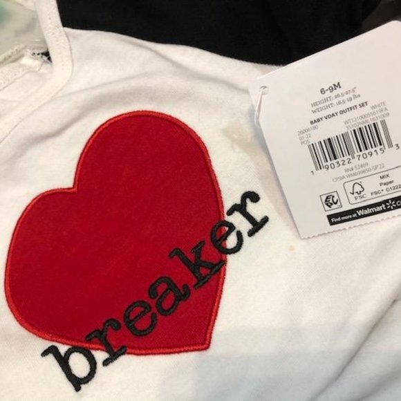 NWT - Baby Boys - Heart Breaker Outfit - 6 to 9 months - Cute - Picture 3 of 3